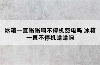 冰箱一直嗡嗡响不停机费电吗 冰箱一直不停机嗡嗡响